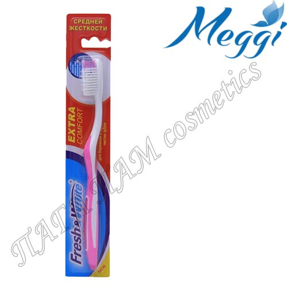 Зубная щетка средней жесткости Meggi Fresh&White Extra Comfort